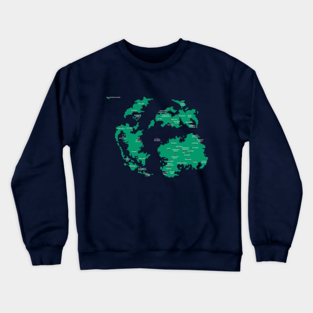 Pixelated Final Fantasy 9 World Map Crewneck Sweatshirt by inotyler